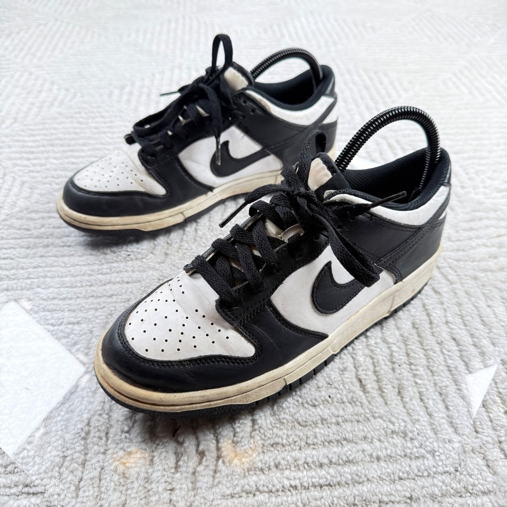 Nike Dunk Low Panda GS 6.5Y Black White CW1590-100 Leather Sneakers Streetwear